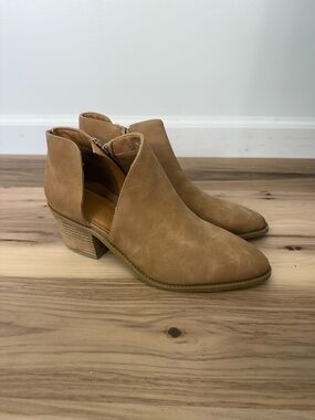 Cynthia Rowley Tan Suede Cutout Ankle Booties